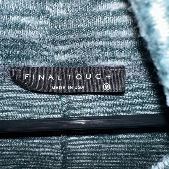 Final Touch Forest Green Striped Cowl Neck Sweater - Picture 2 of 2